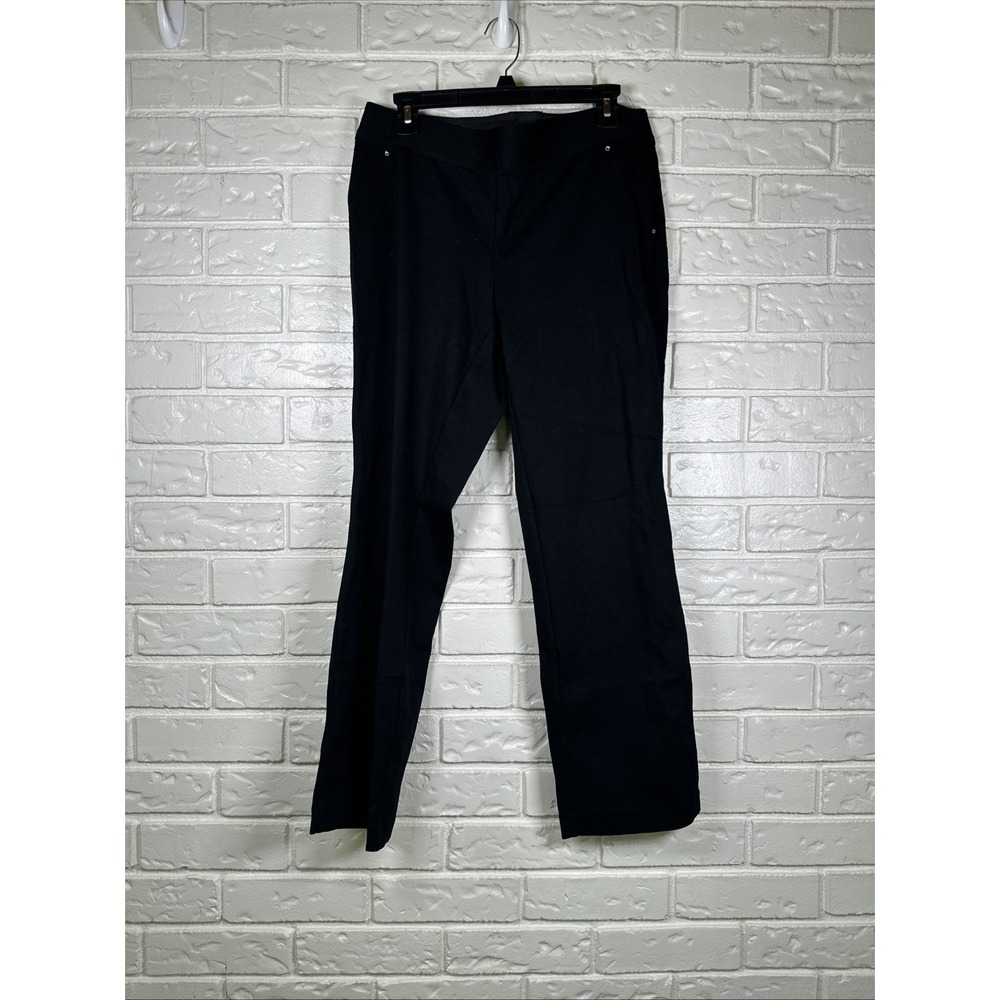 INC International Concepts Black Pull-On Slim Bootcut Pants Women's 12S